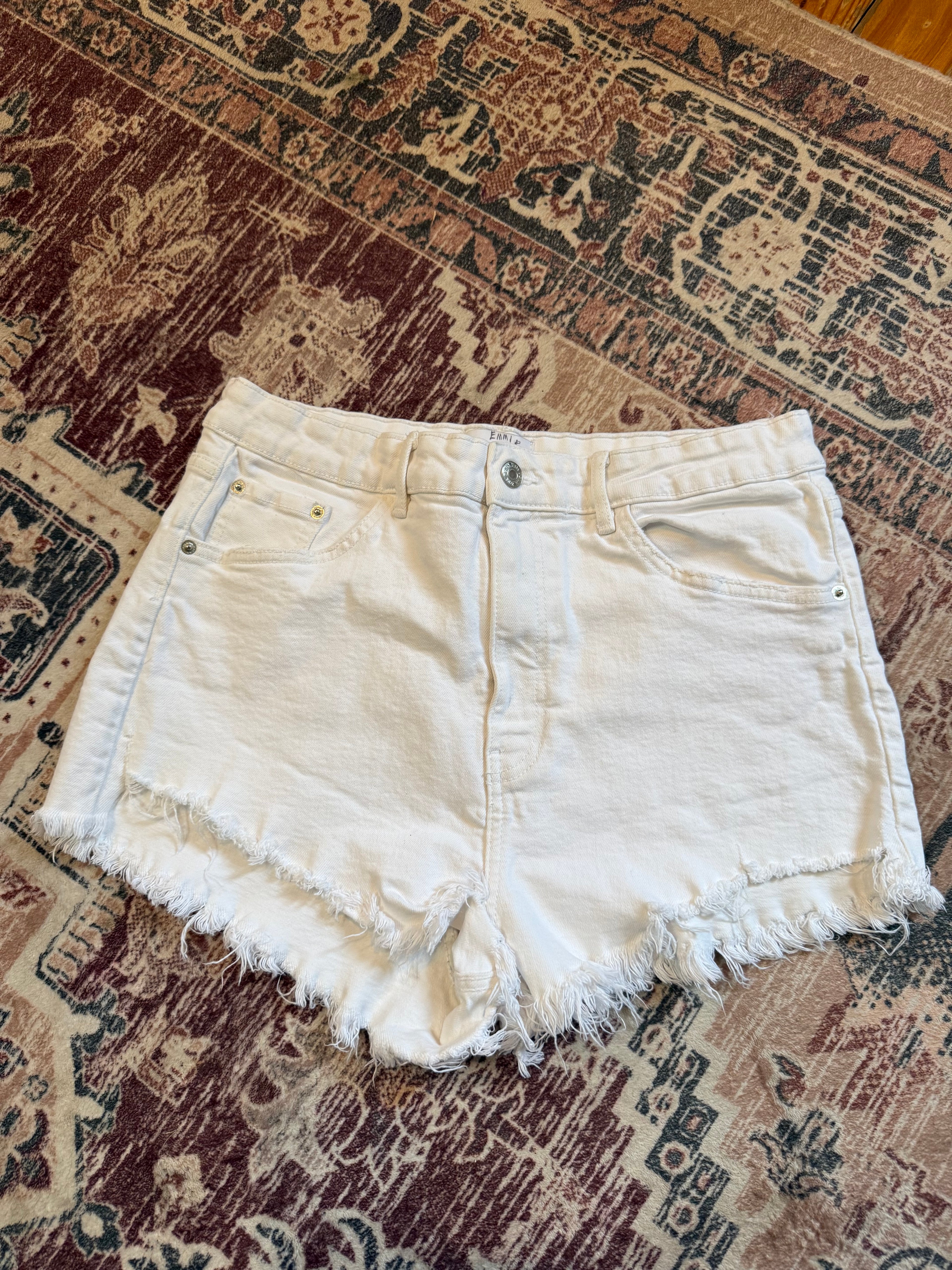 Zara White Jean Shorts Size 12