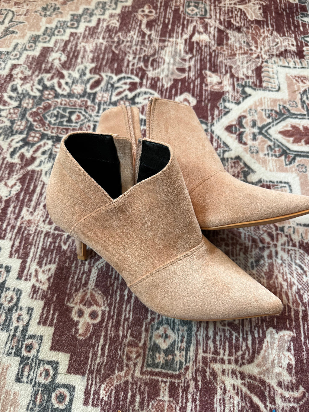 Light Pink Suede Booties Size 6.5