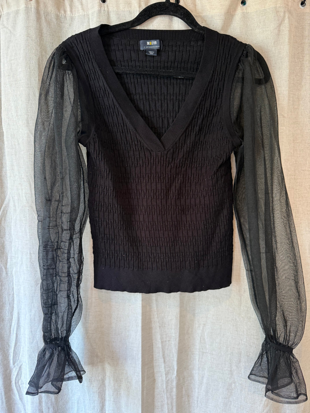 Anthropologie Vneck Blouse Size S