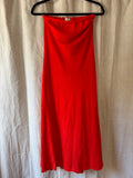 Red strapless midi dress size M