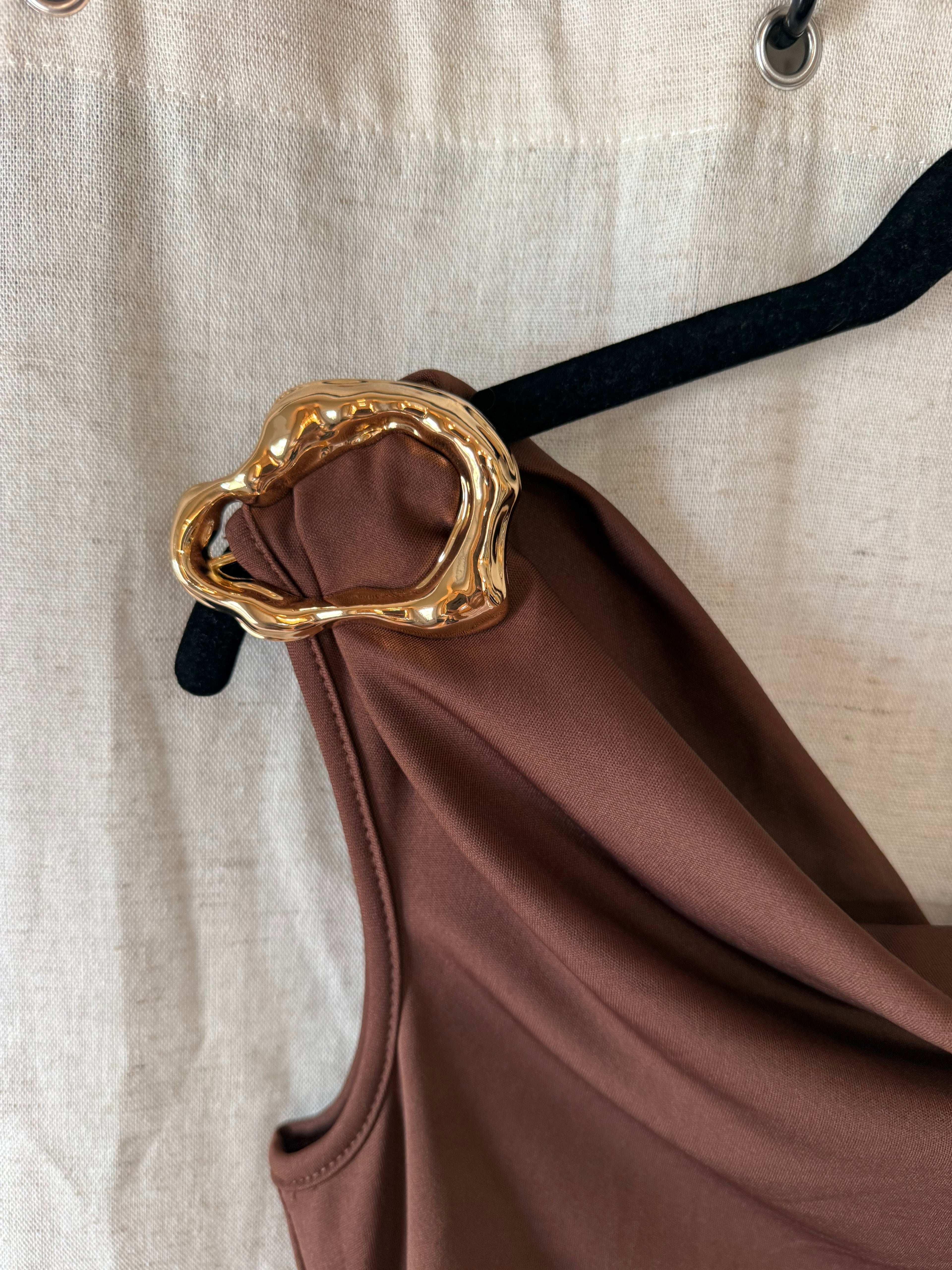 Brown Drape Dress Size L