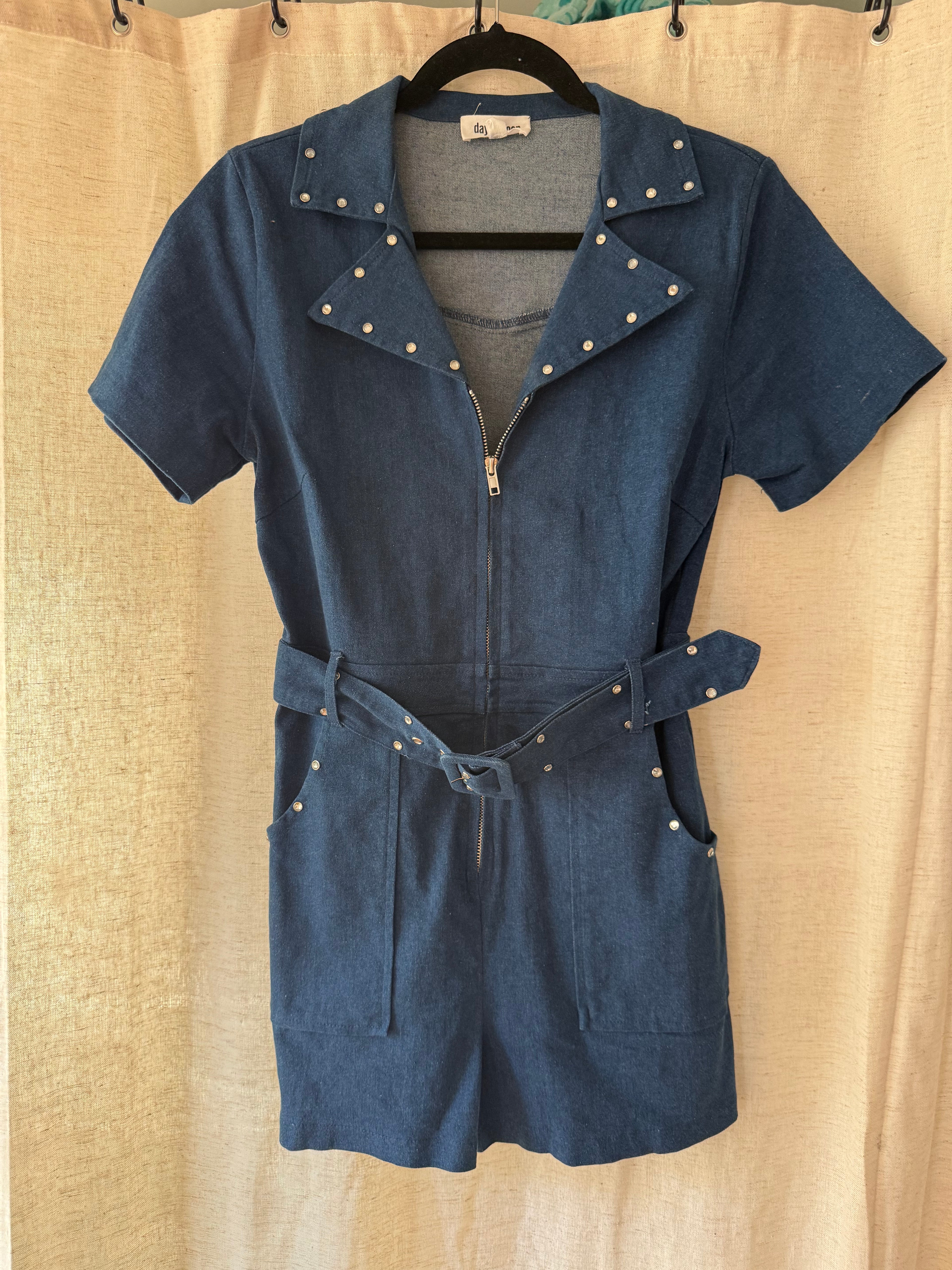 Day + Moon Denim Romper Size M