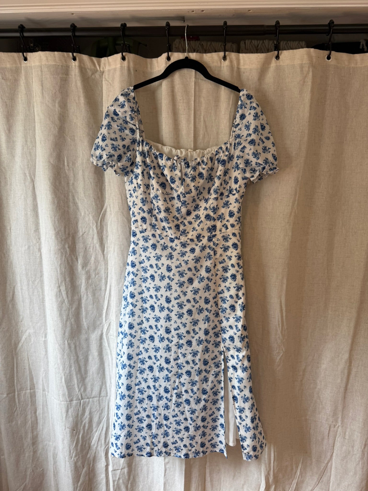 Blue & White Midi Dress Size M