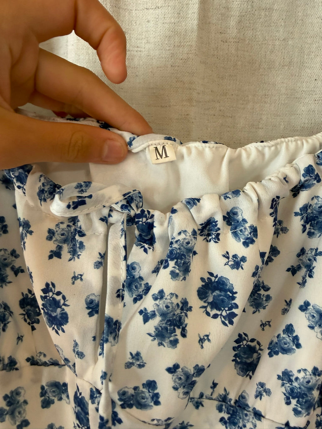 Blue & White Midi Dress Size M