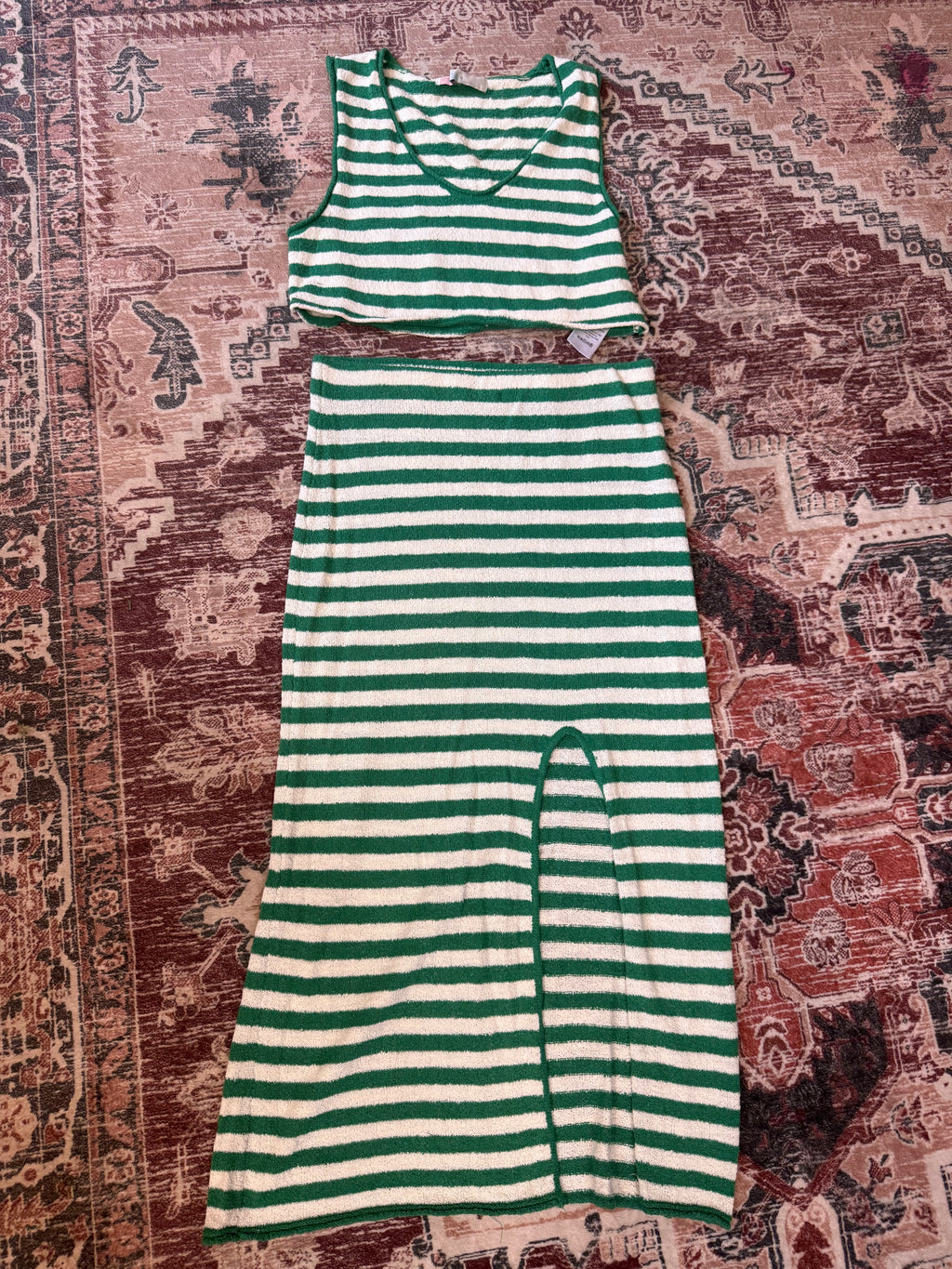 Free People Terry Cloth Skirt Set Size M