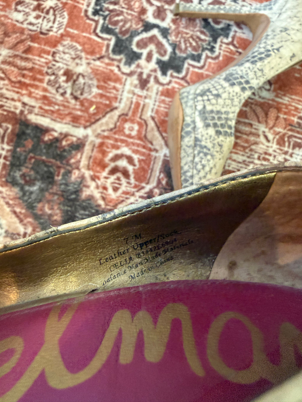Sam Edelman Snakeskin Size 7