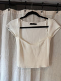 White Crop Top Size M