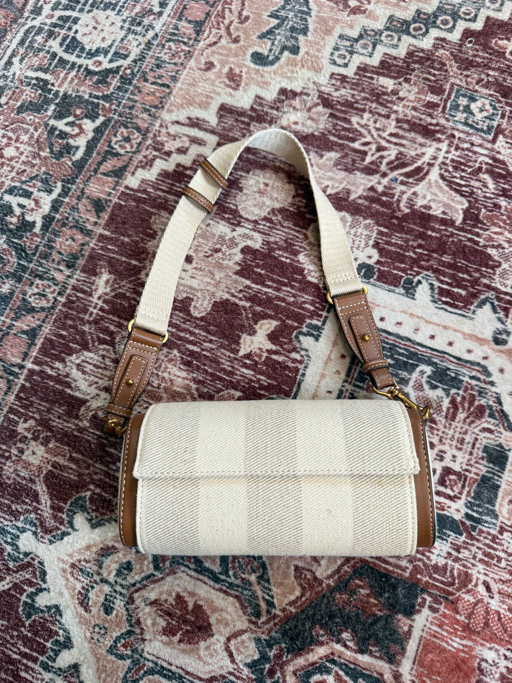 Zara Canvas Striped Purse