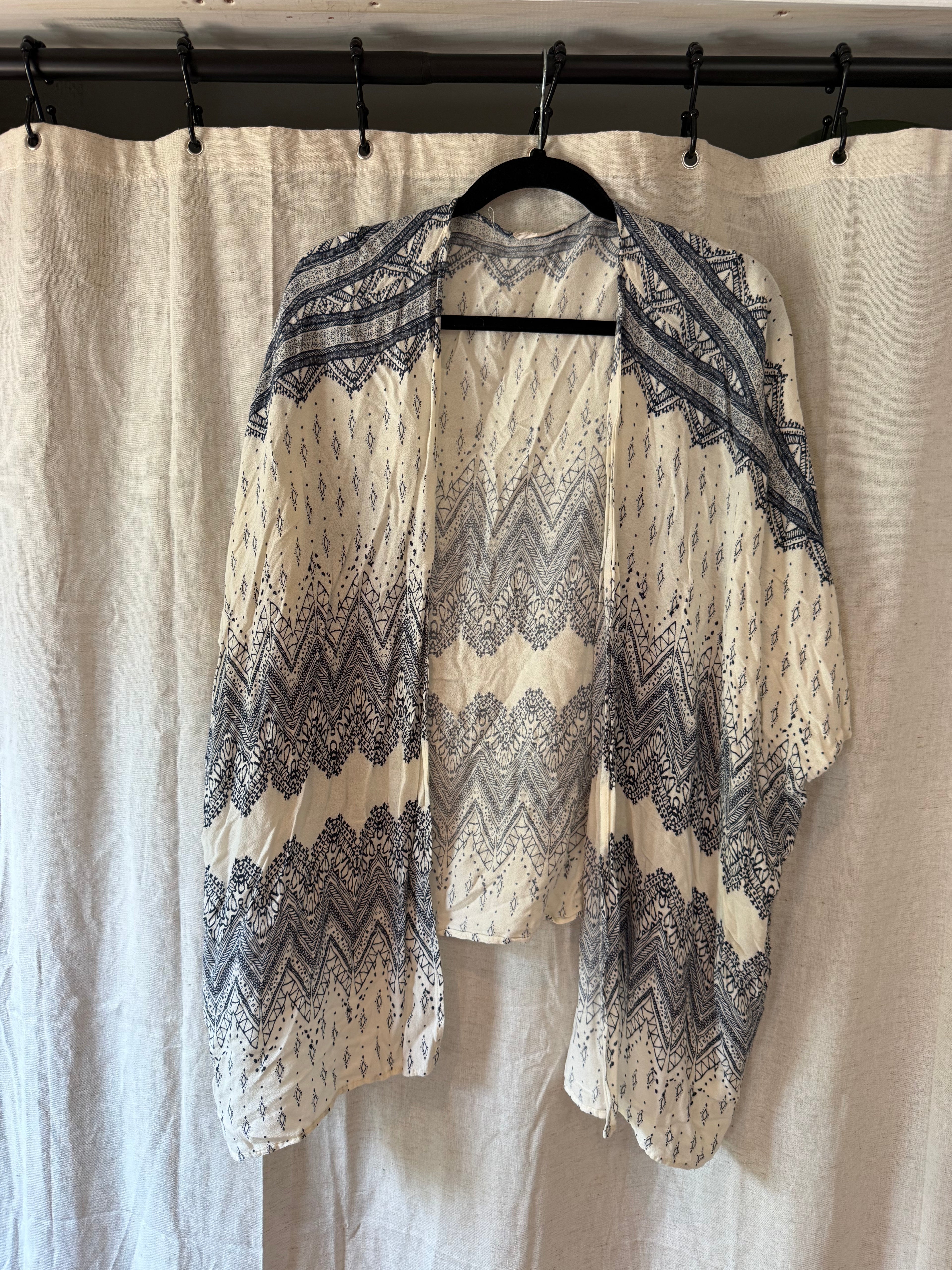 Navy and White Kimono OS